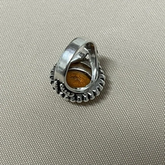 Stephen Dweck Sterling Silver 925 & 18K Gold Oval Citrine Cocktail Ring Size 6.5 - Picture 9 of 16